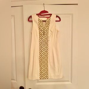 Lilly Pulitzer White and Gold Dress